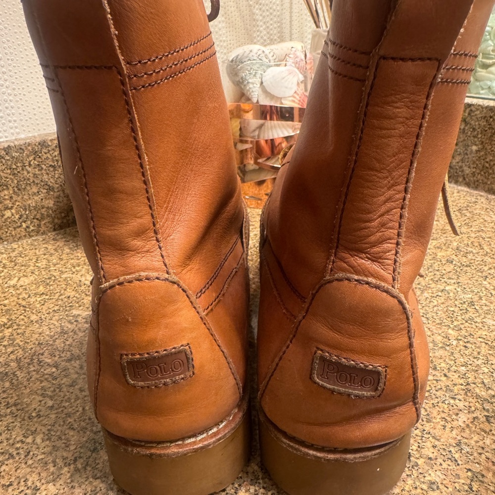 Polo‎ Ralph Lauren Ranger Brown Leather Classic  Mens  Boots 9 D - Picture 3 of 6